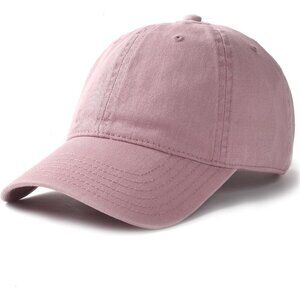 Women's Pink Vintage Washed Unstructured Baseball Cotton Adjustable Cap